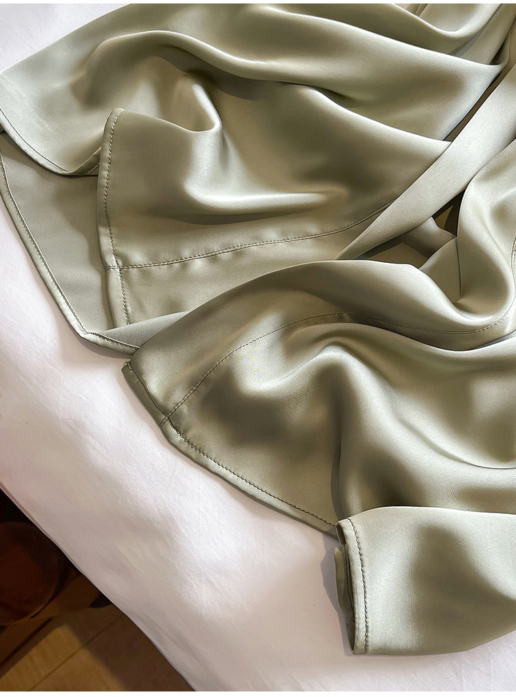Peignoir Kimono en Soie Vert Doux