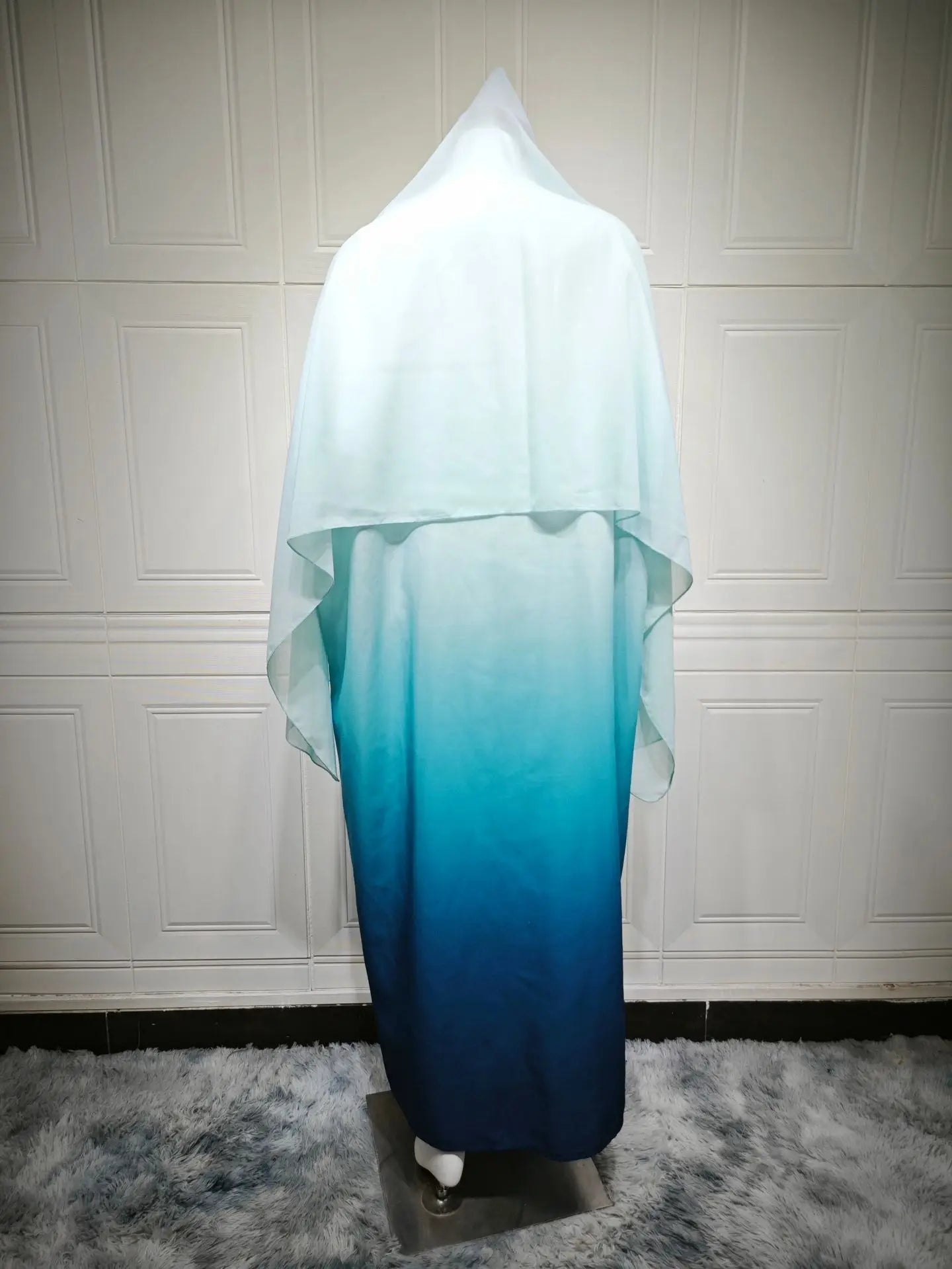 Abaya Kimono Bleue Dégradée de qualité