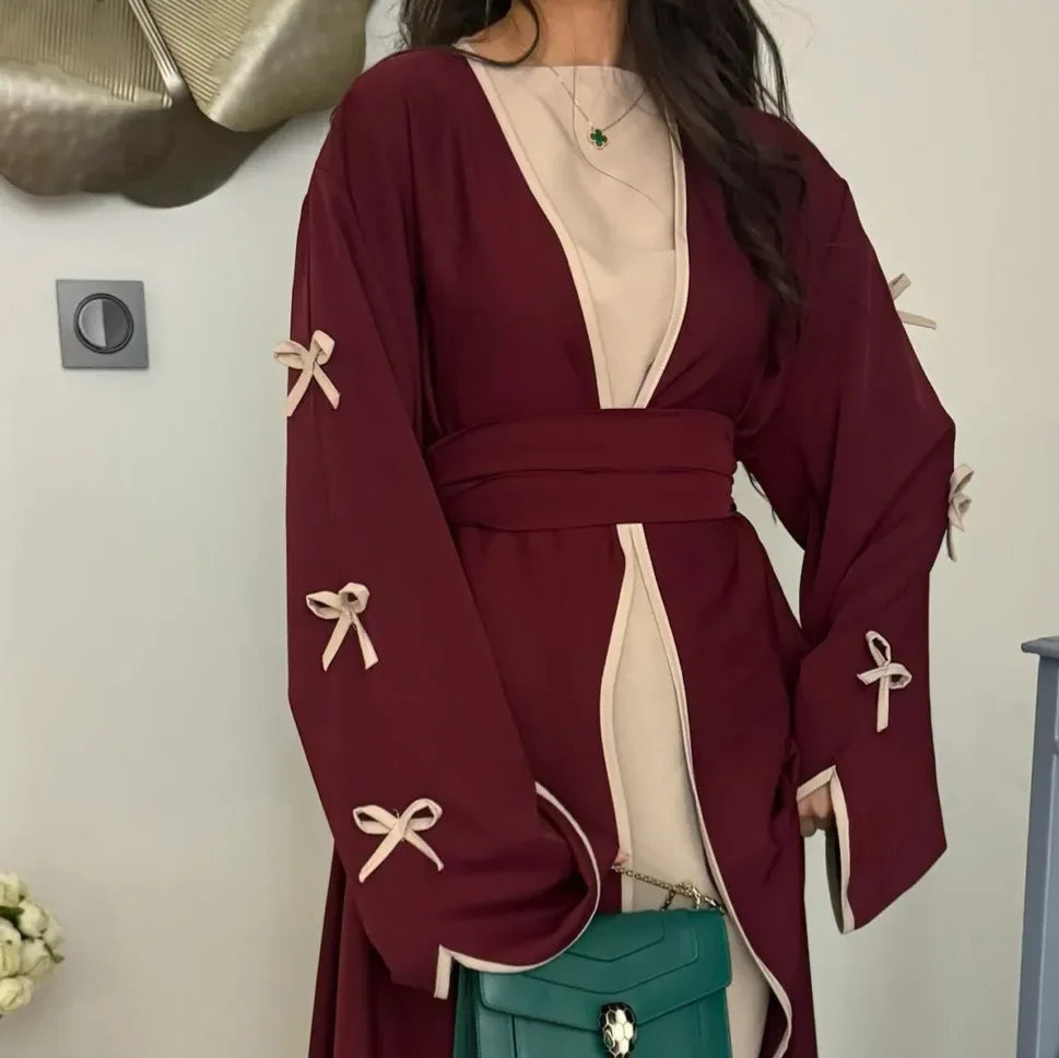 Abaya Kimono Bordeaux Stylée et chic