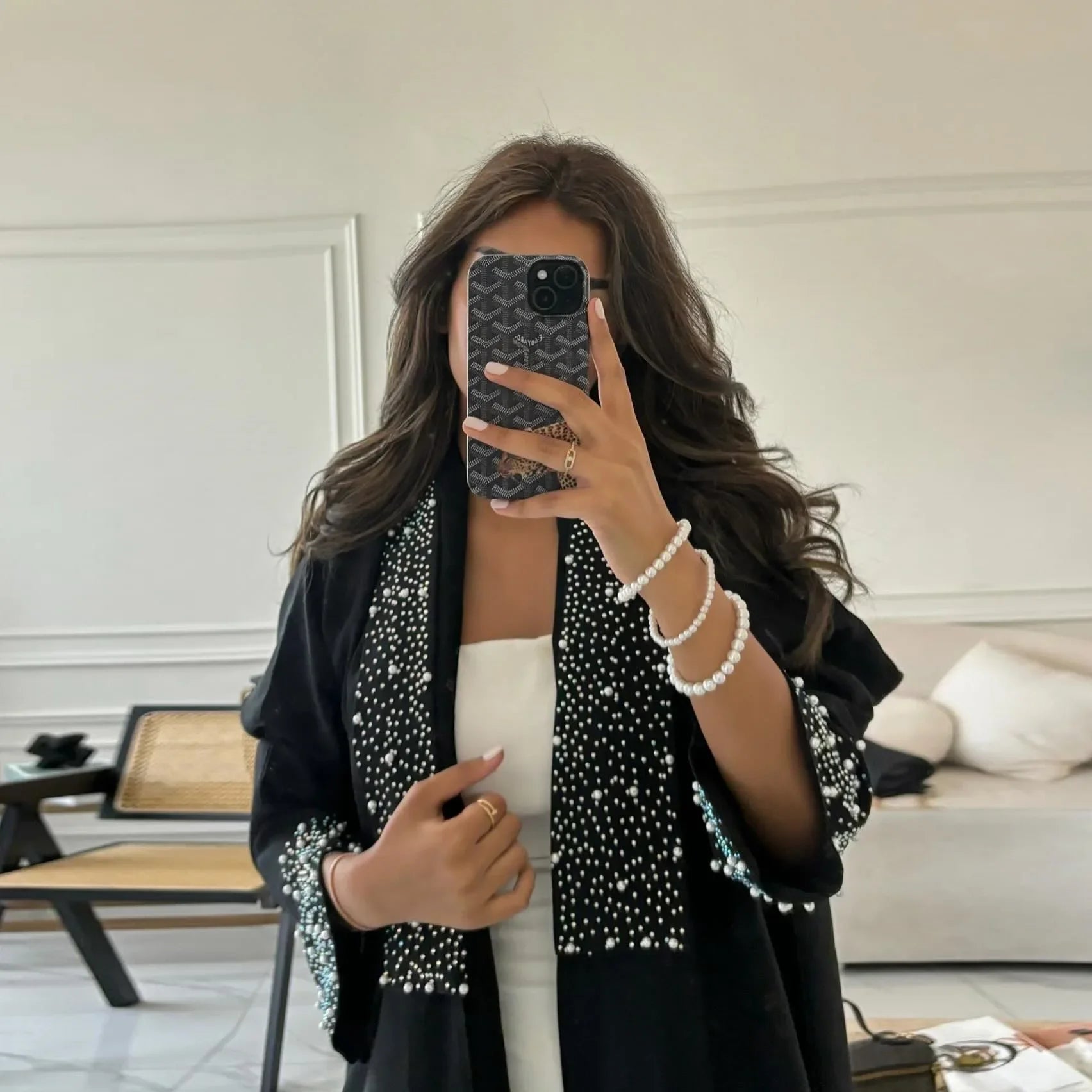 Abaya Kimono De Luxe à Perles chic