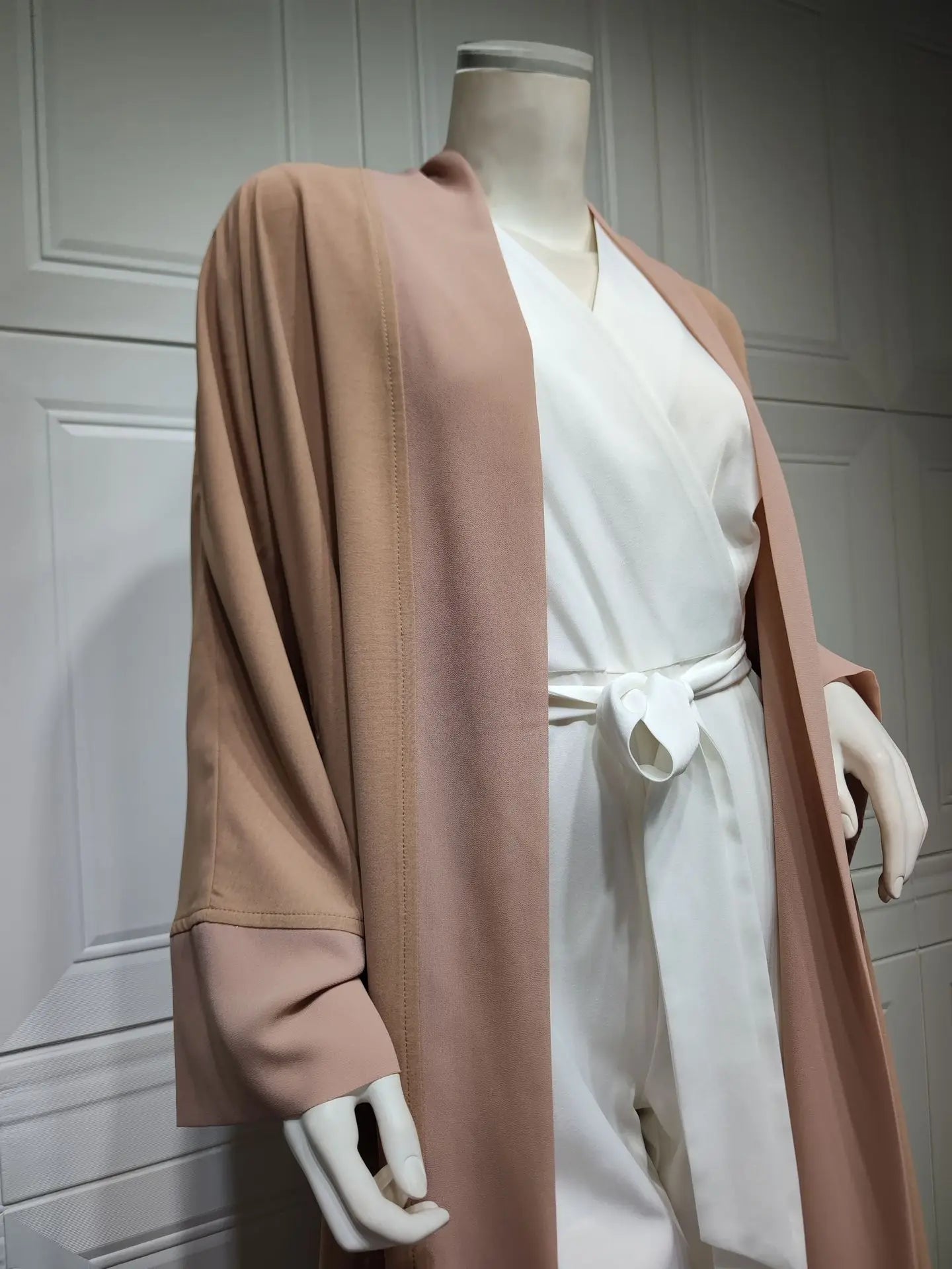 Abaya Kimono Femme Beige Fluide mode