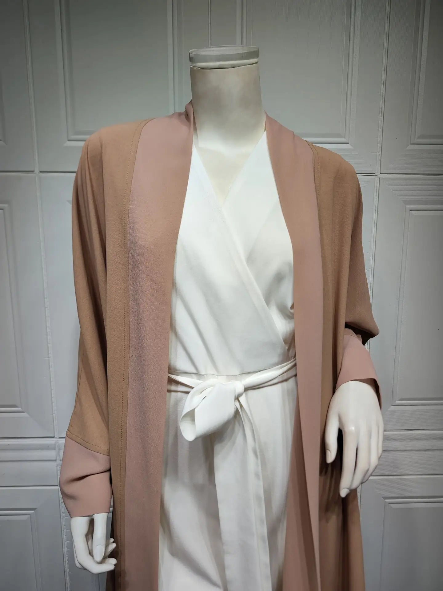 Abaya Kimono Femme Beige Fluide qualité