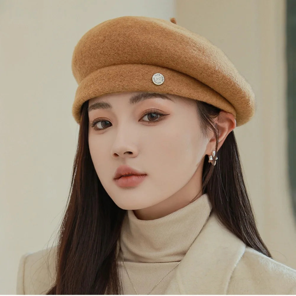 Béret Femme en Laine Marron