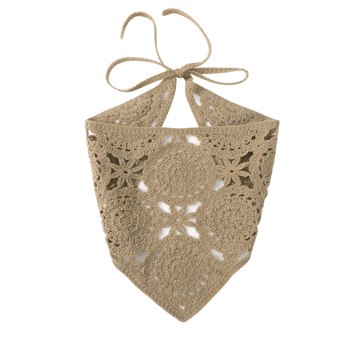 Bandeau Triangle Crochet Marron