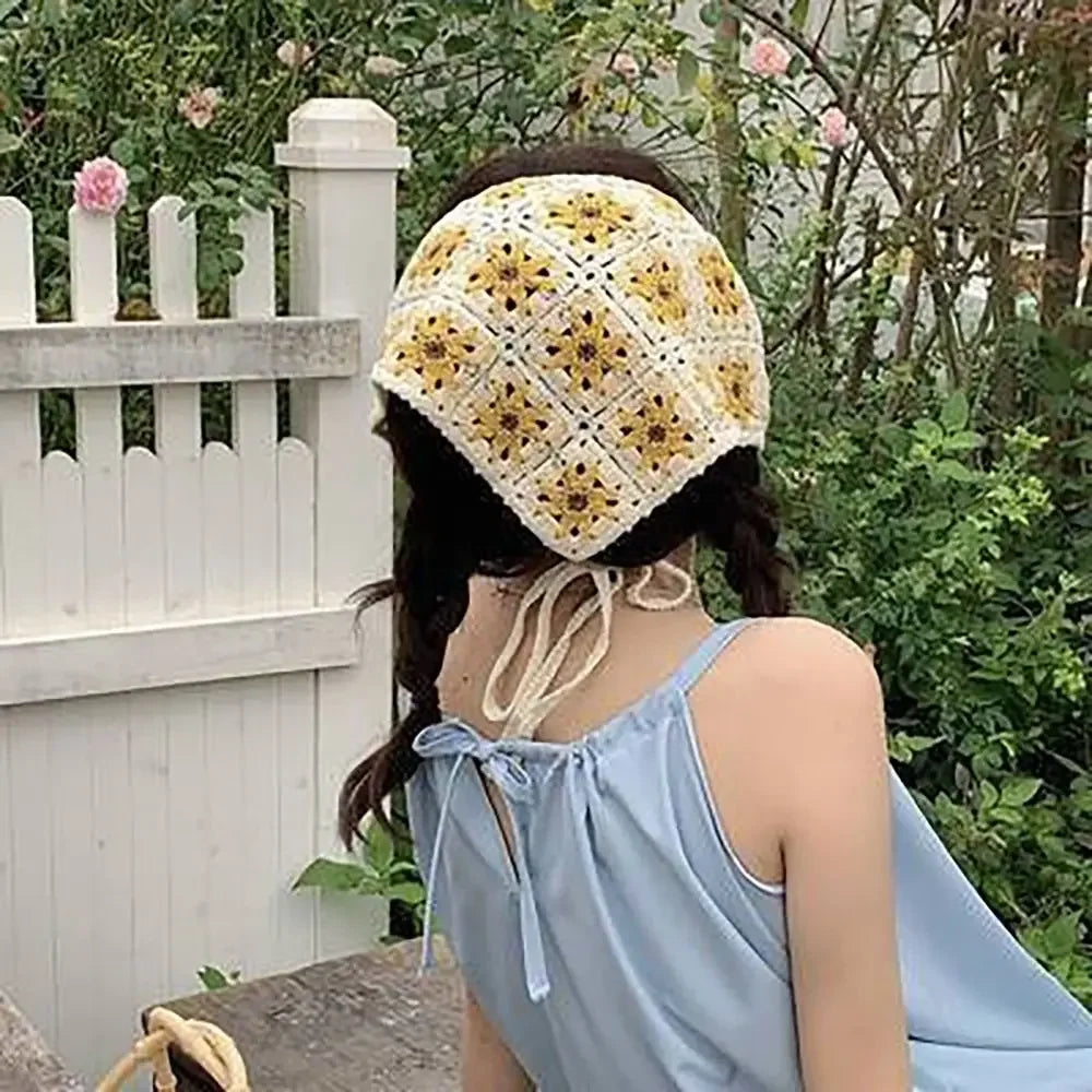 Bandeau Triangle Crochet Petites Fleurs