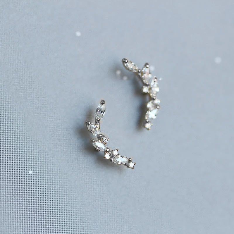 Boucle d’Oreilles Feuilles en Argent Sterling Élégantes