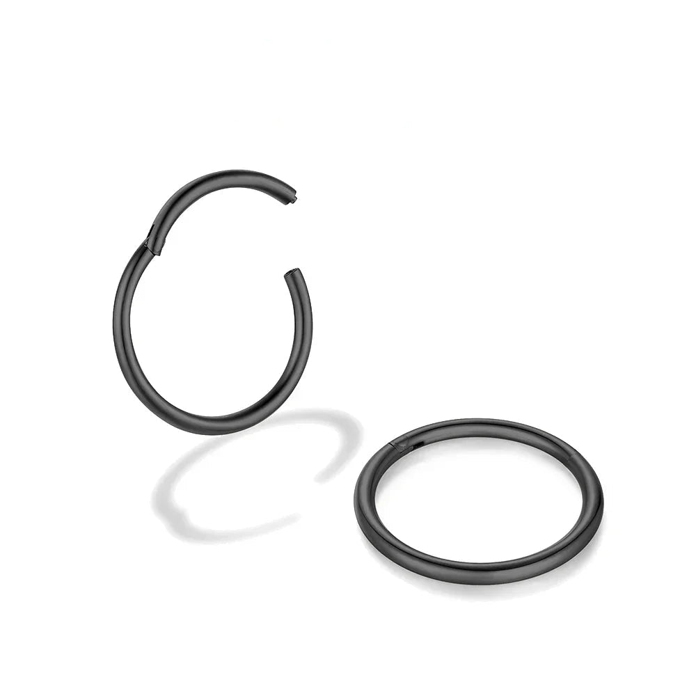 Boucles d’Oreilles Anneau Minimaliste Noir