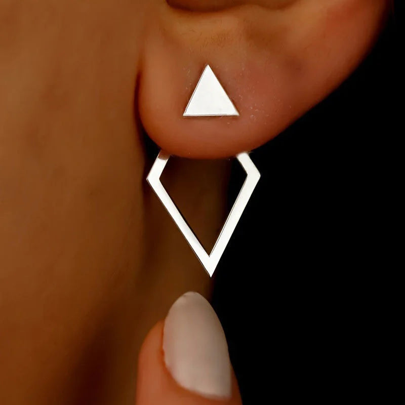Boucles d’Oreilles Géométriques Argenté