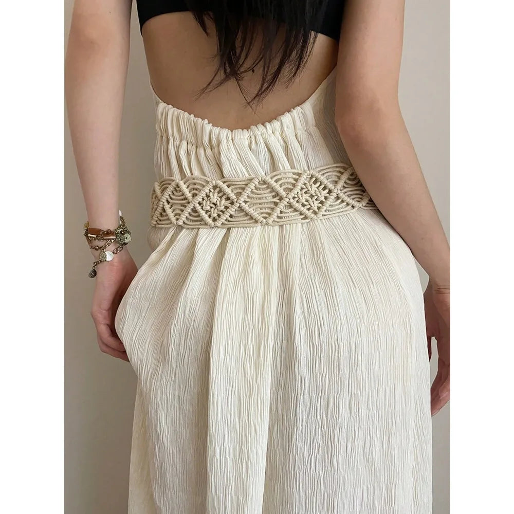 Ceinture Tissée Bohème Beige