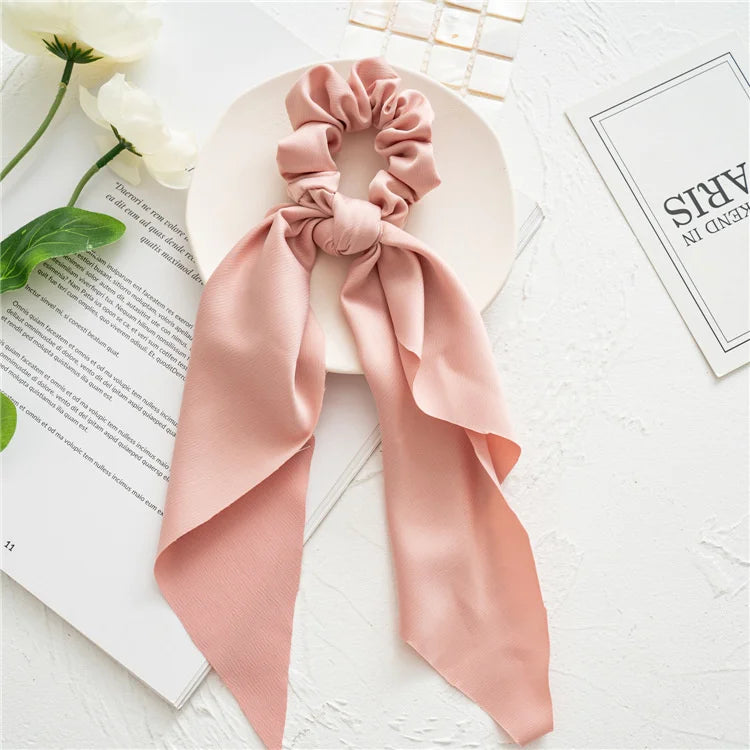 Chouchou Foulard Uni Rose