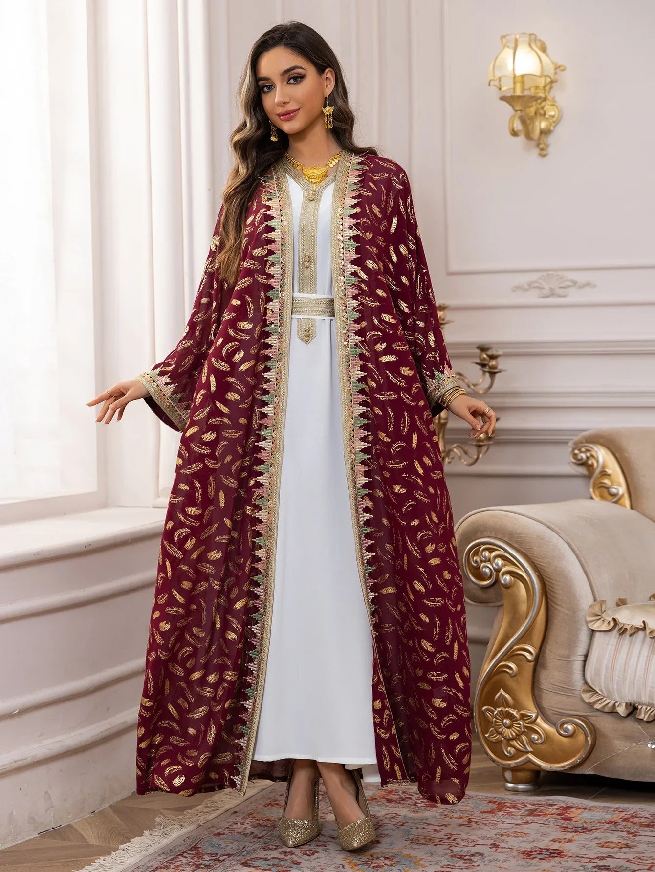 Ensemble Abaya Kimono de Luxe Femme long