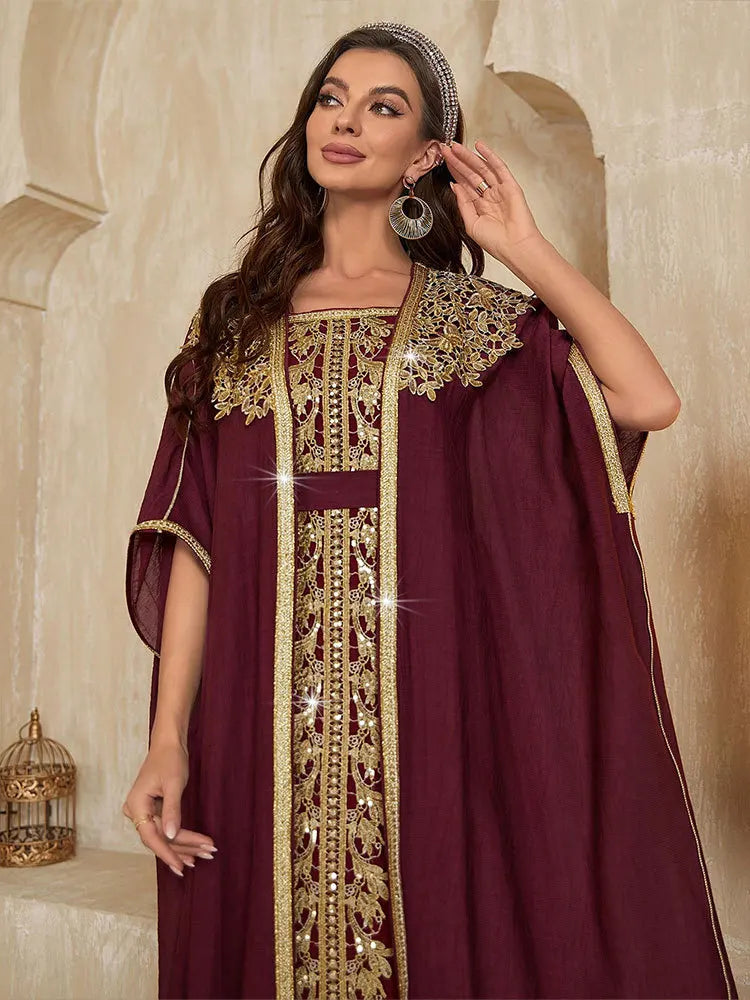 Ensemble Kimono Abaya à Manches Courtes stylé