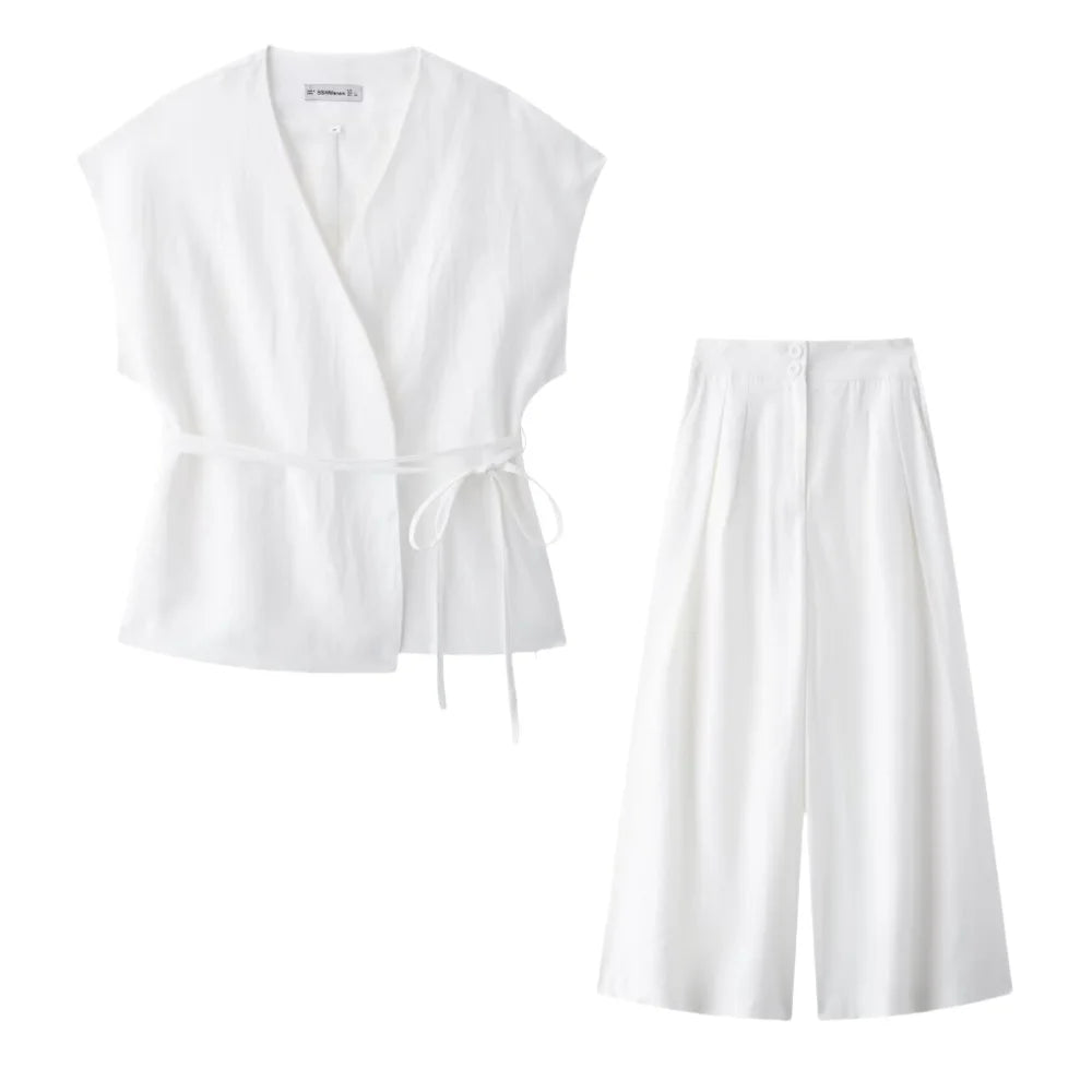 Ensemble Kimono Asymétrique Blanc