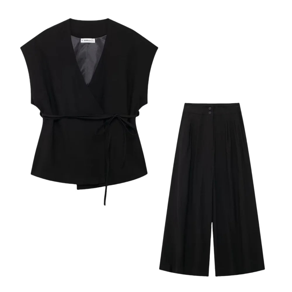 Ensemble Kimono Asymétrique Noir