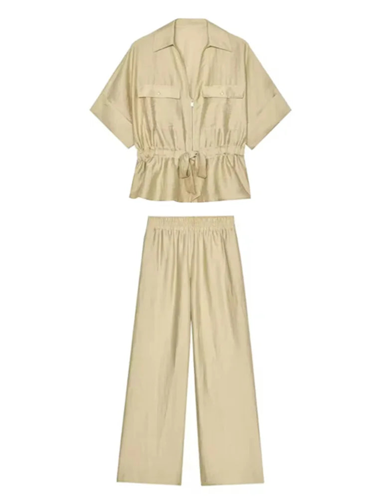 Ensemble Kimono Casual Chic Beige Léger