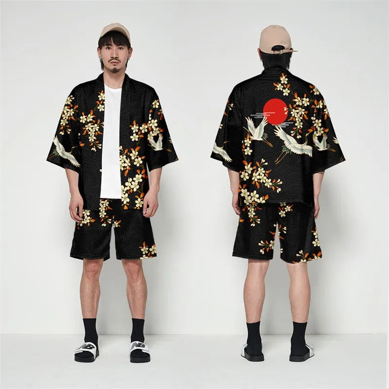 Ensemble Kimono Homme Fleuri de qualité