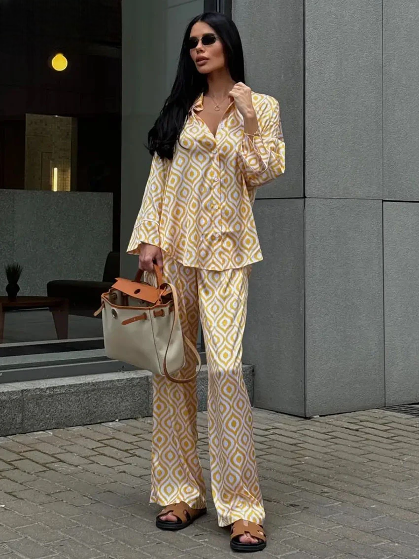 Ensemble Kimono Jaune Décontracté