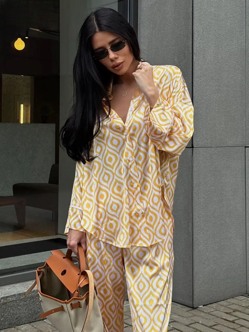 Ensemble Kimono Jaune Décontracté Confortable
