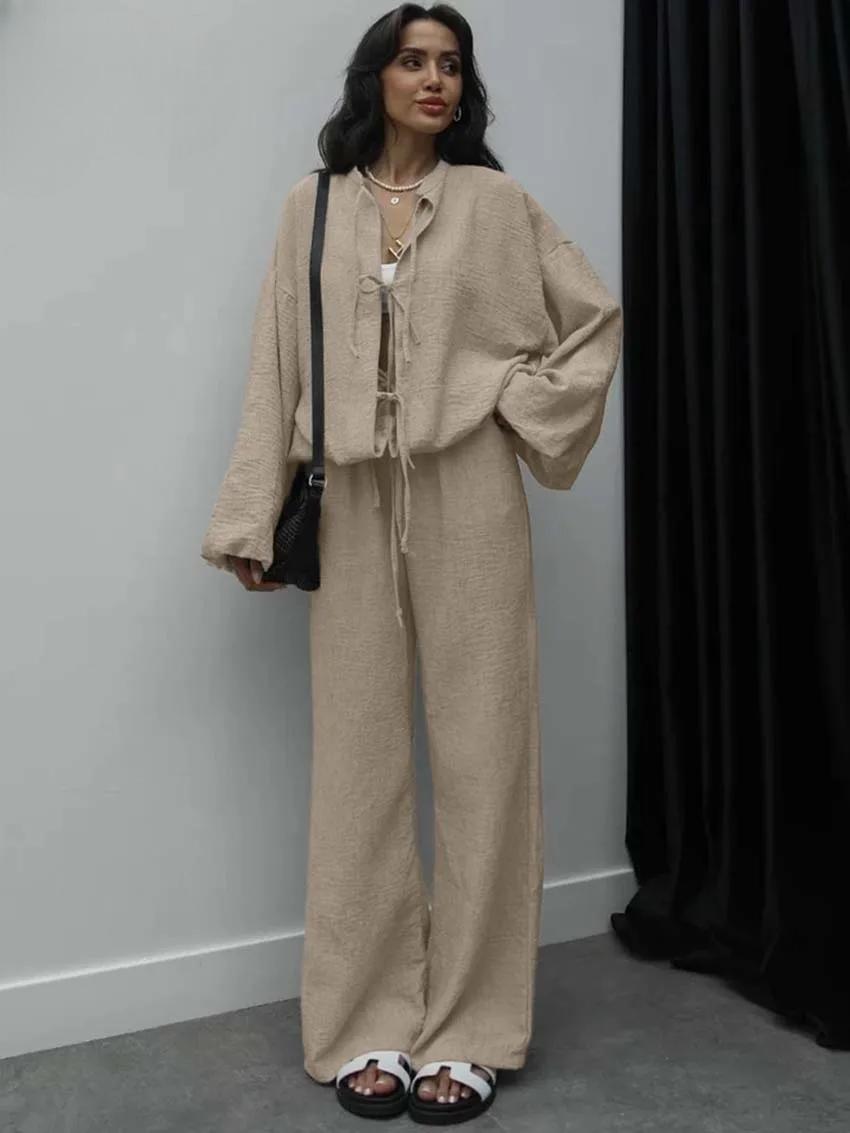 Ensemble Kimono Kaki Ample Léger