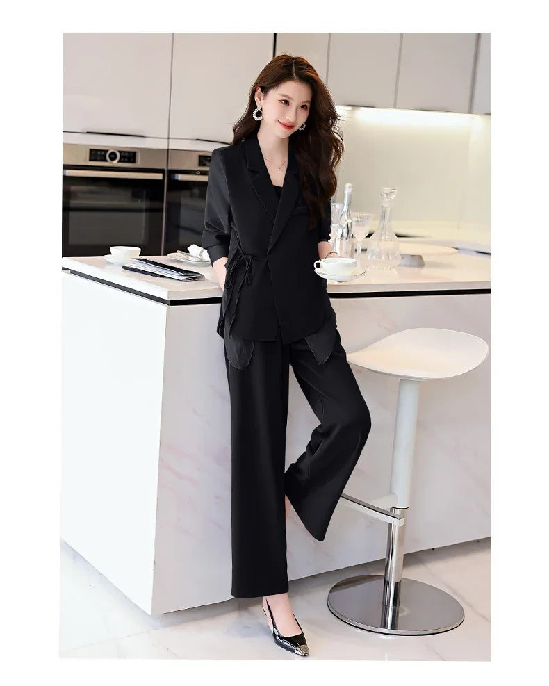 Ensemble Kimono Léger Noir Soyeux