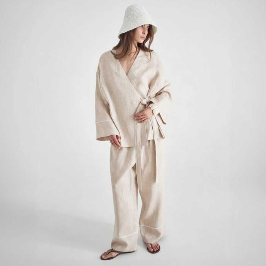 Ensemble Kimono Large en Coton Beige Design