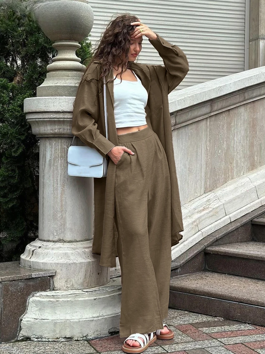 Ensemble Kimono Marron Long Cool