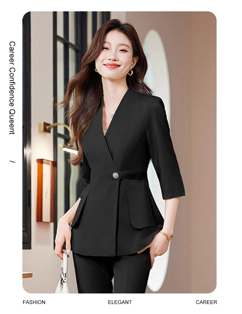 Ensemble Kimono Noir Blazer Léger