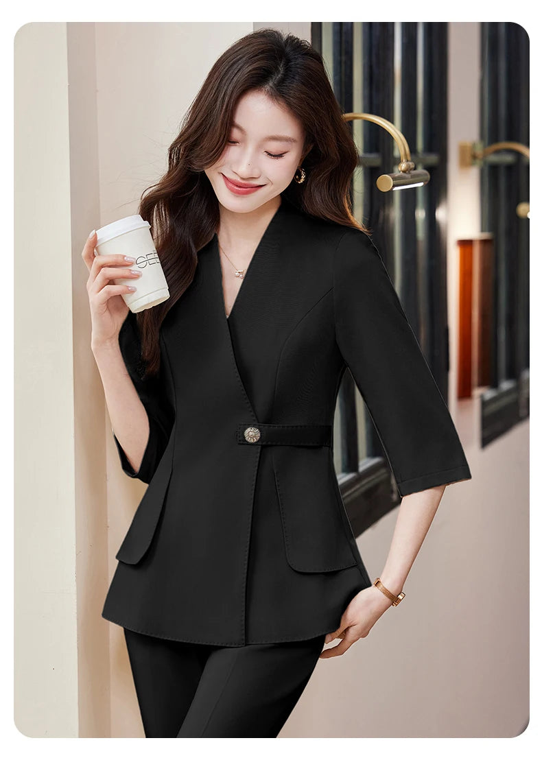 Ensemble Kimono Noir Blazer Stylé