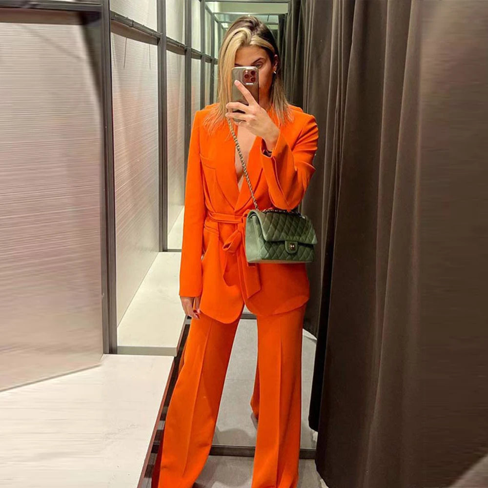 Ensemble Kimono Raffiné Orange Stylé