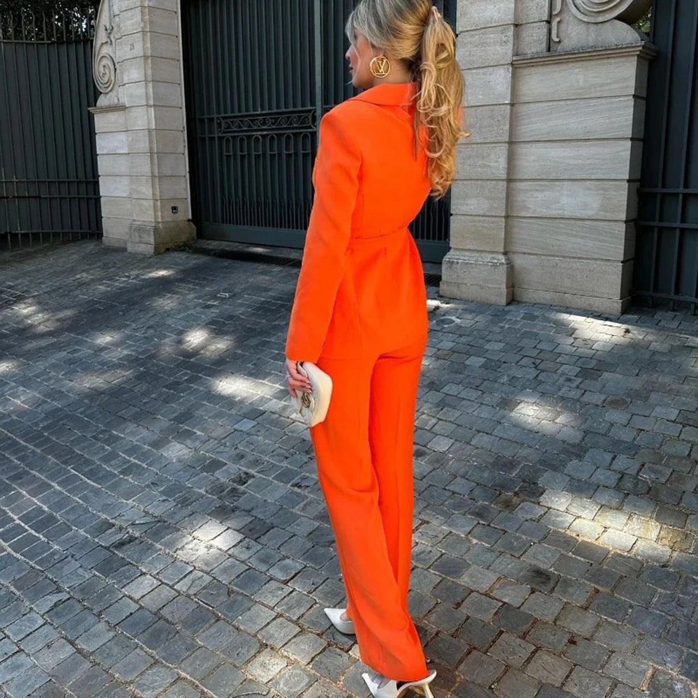Ensemble Kimono Raffiné Orange Élégant