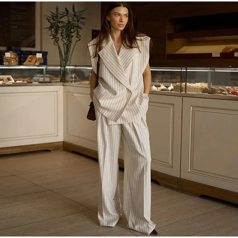 Ensemble Kimono à Rayures Stylé