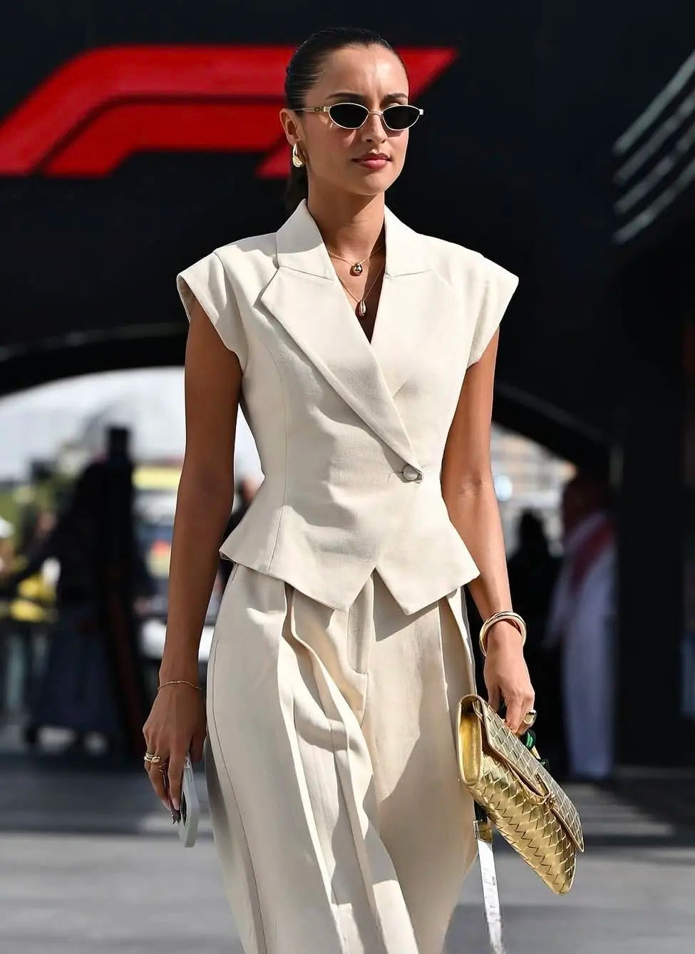 Ensemble Kimono Sans Manches Beige