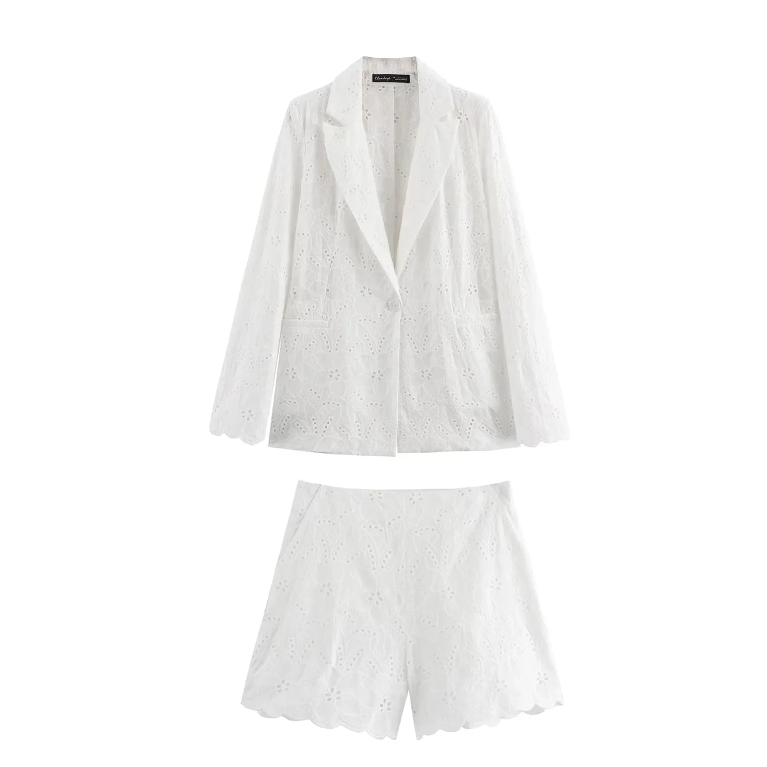 Ensemble Kimono Short à Dentelles Blanc