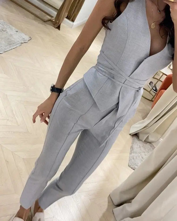 Ensemble Kimono Slim Gris Clair Léger