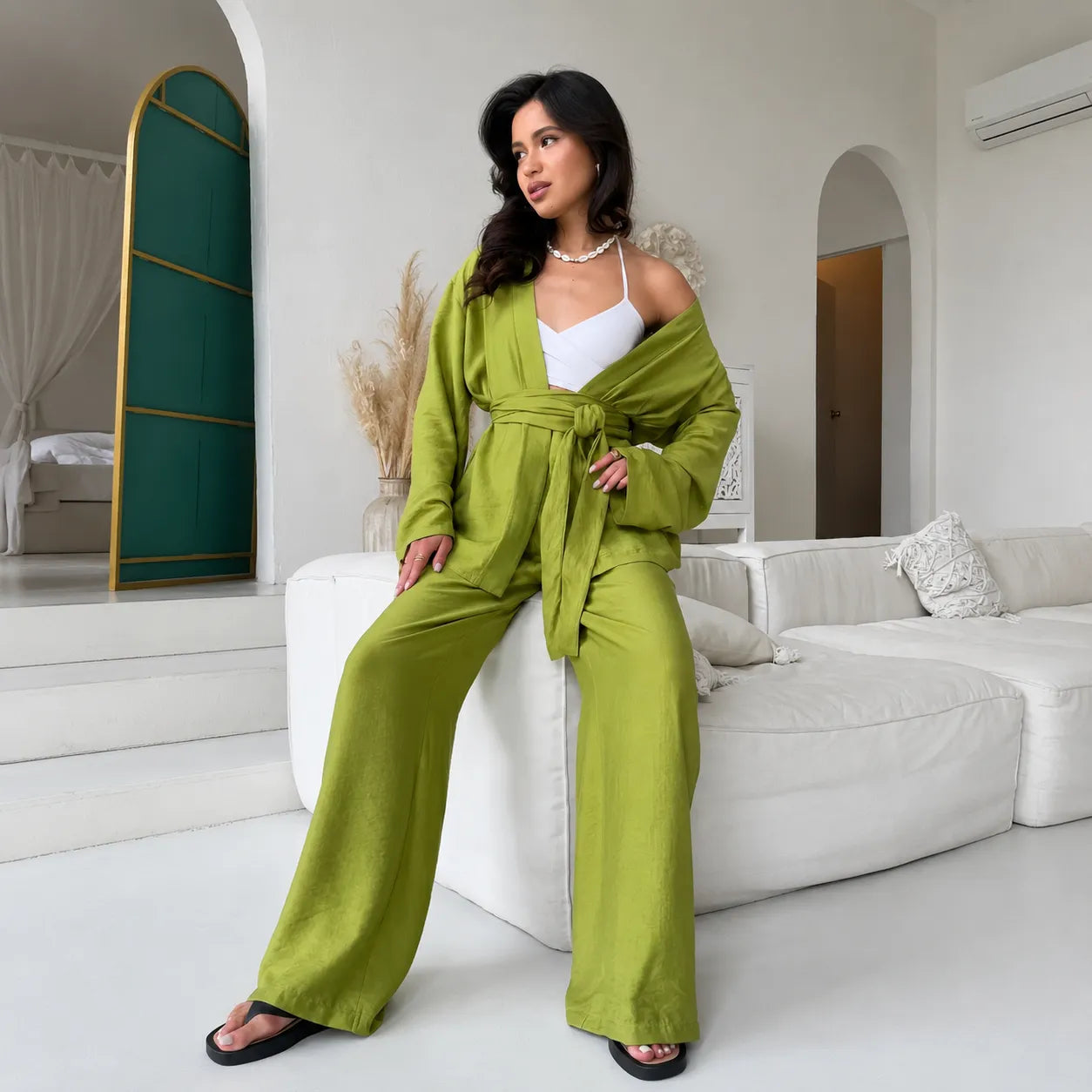 Ensemble Kimono Vert Femme