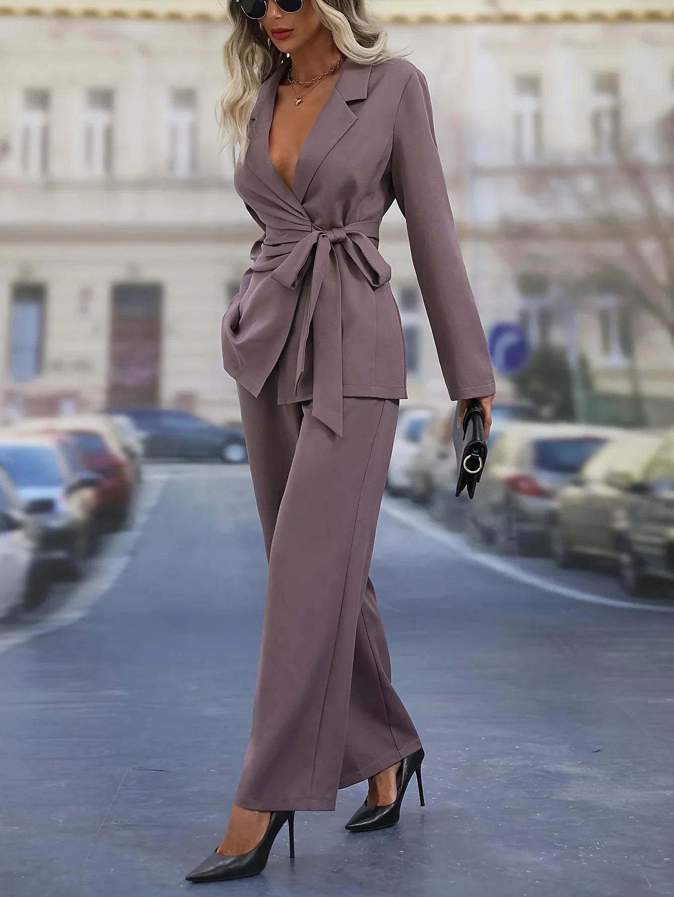 Ensemble Kimono Violet Chic Élégant