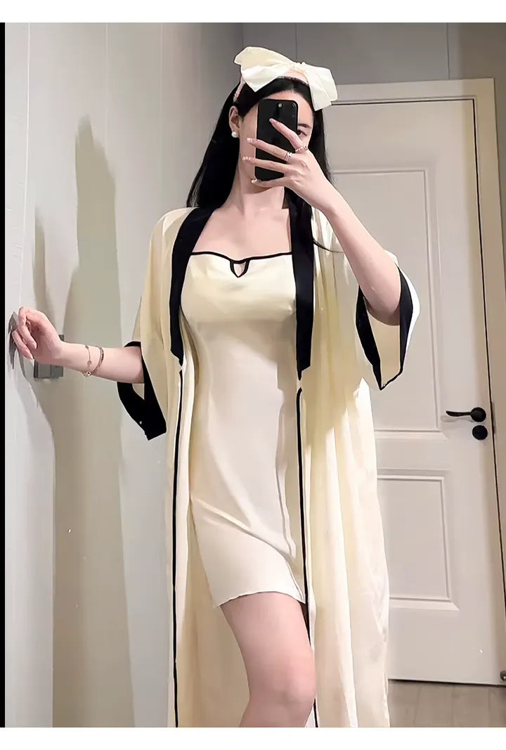 Ensemble Peignoir Kimono de Nuit élégant