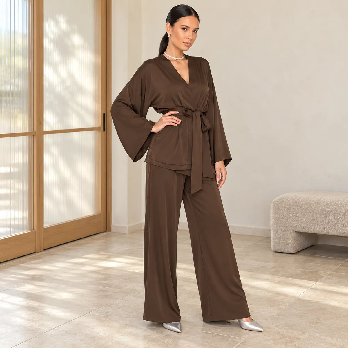 Ensemble Pyjama Kimono Ample Élégant
