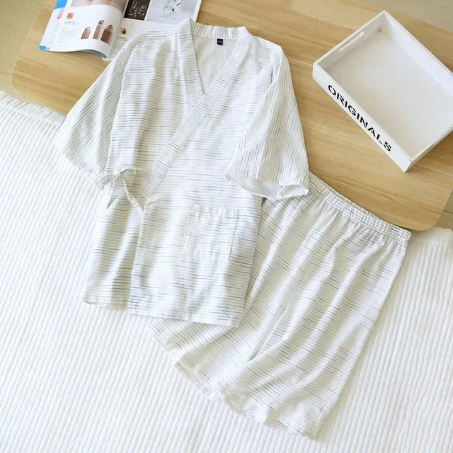 Ensemble Pyjama Kimono Blanc Nuit