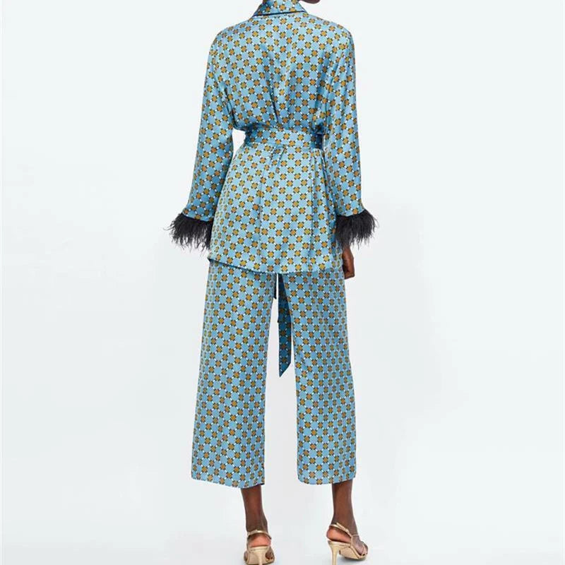 Ensemble Pyjama Kimono à Plumes doux