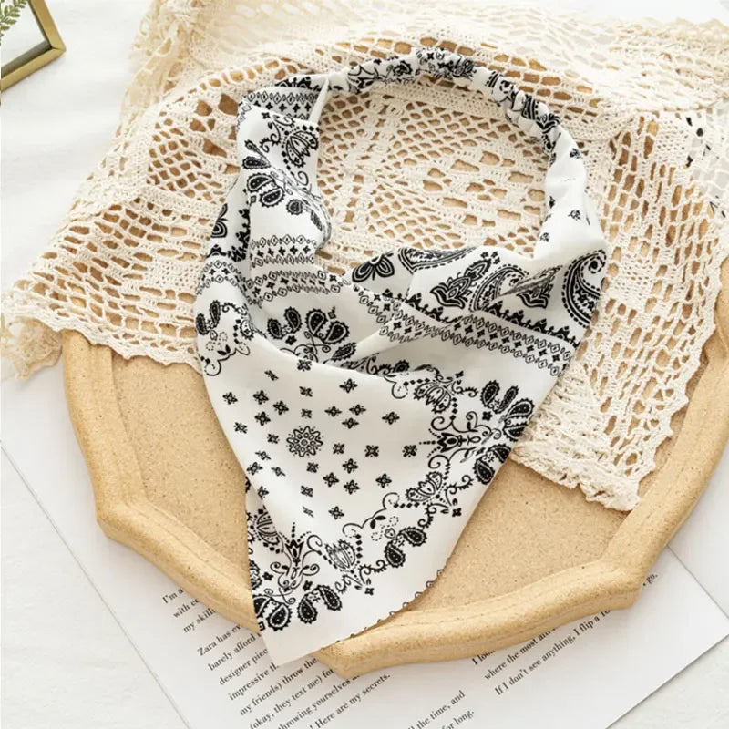 Foulard à Cheveux Motif Bandana Blanc