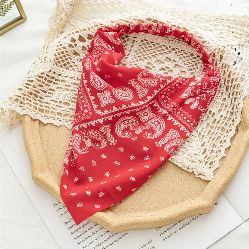 Foulard à Cheveux Motif Bandana Rouge
