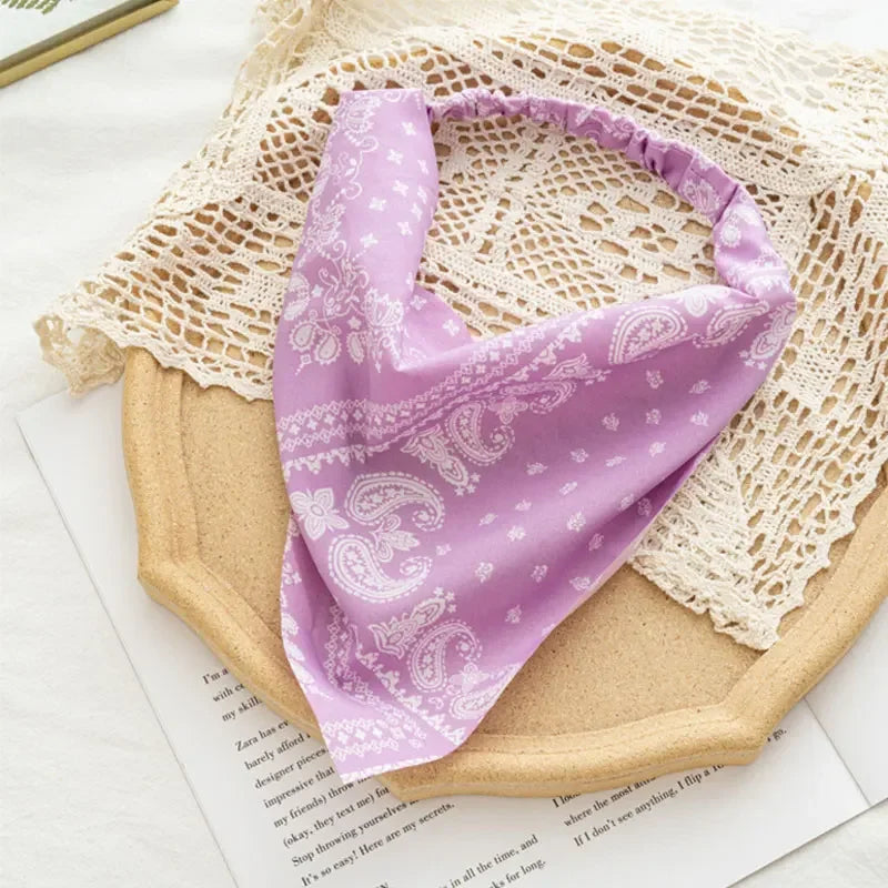 Foulard à Cheveux Motif Bandana Violet