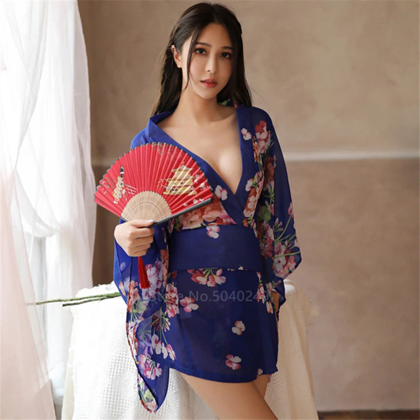 Kimono Japonais Femme Court Soyeux
