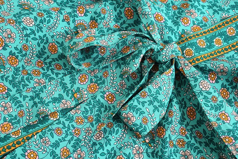 Kimono de Plage à Manches Chauve-Souris Fleuri