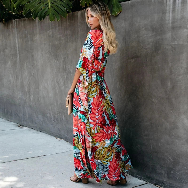 Kimono à Fleur Long Stylé