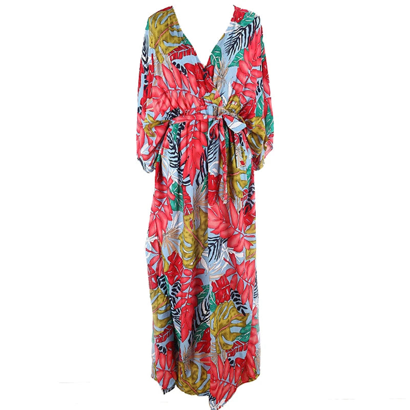 Kimono à Fleur Long Exotique