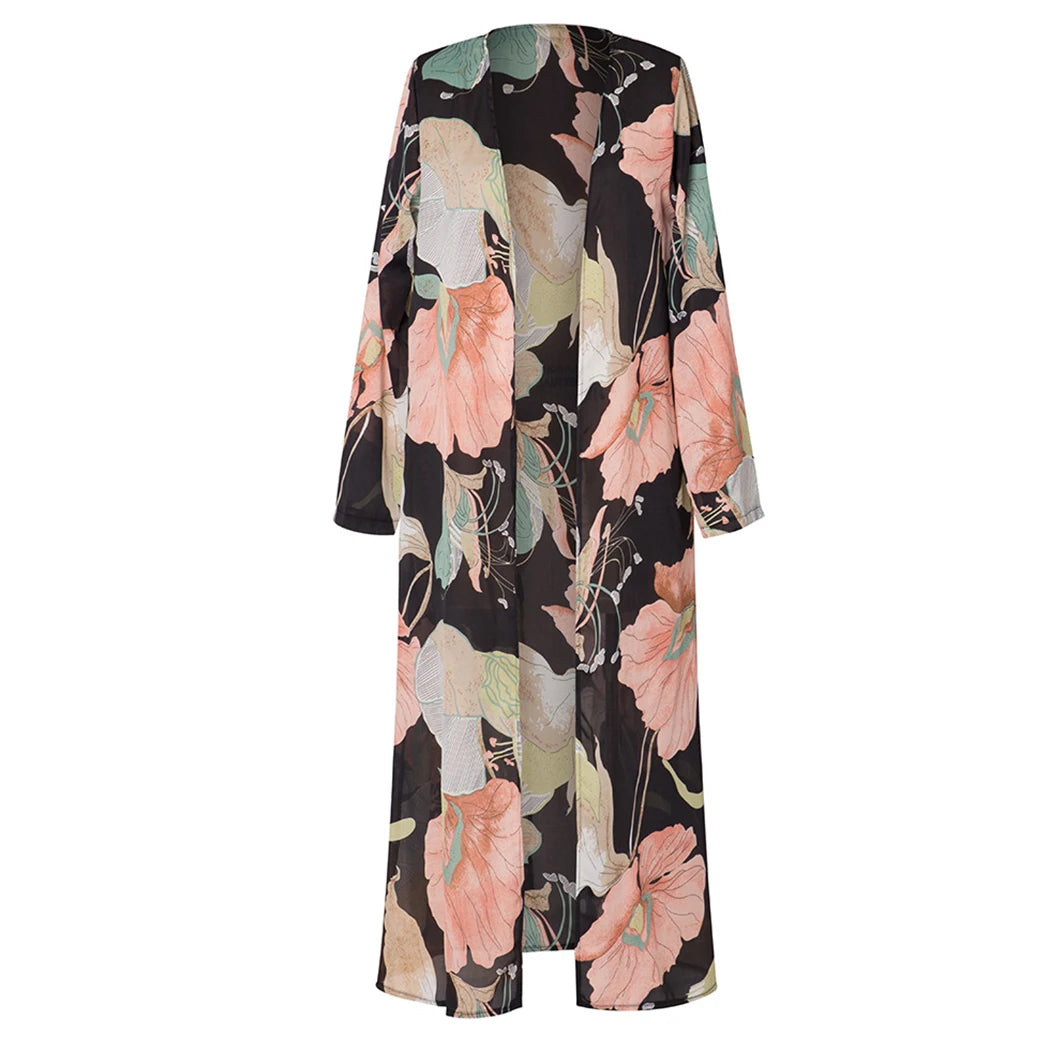 Kimono Fleuri en Mousseline de Soie chic