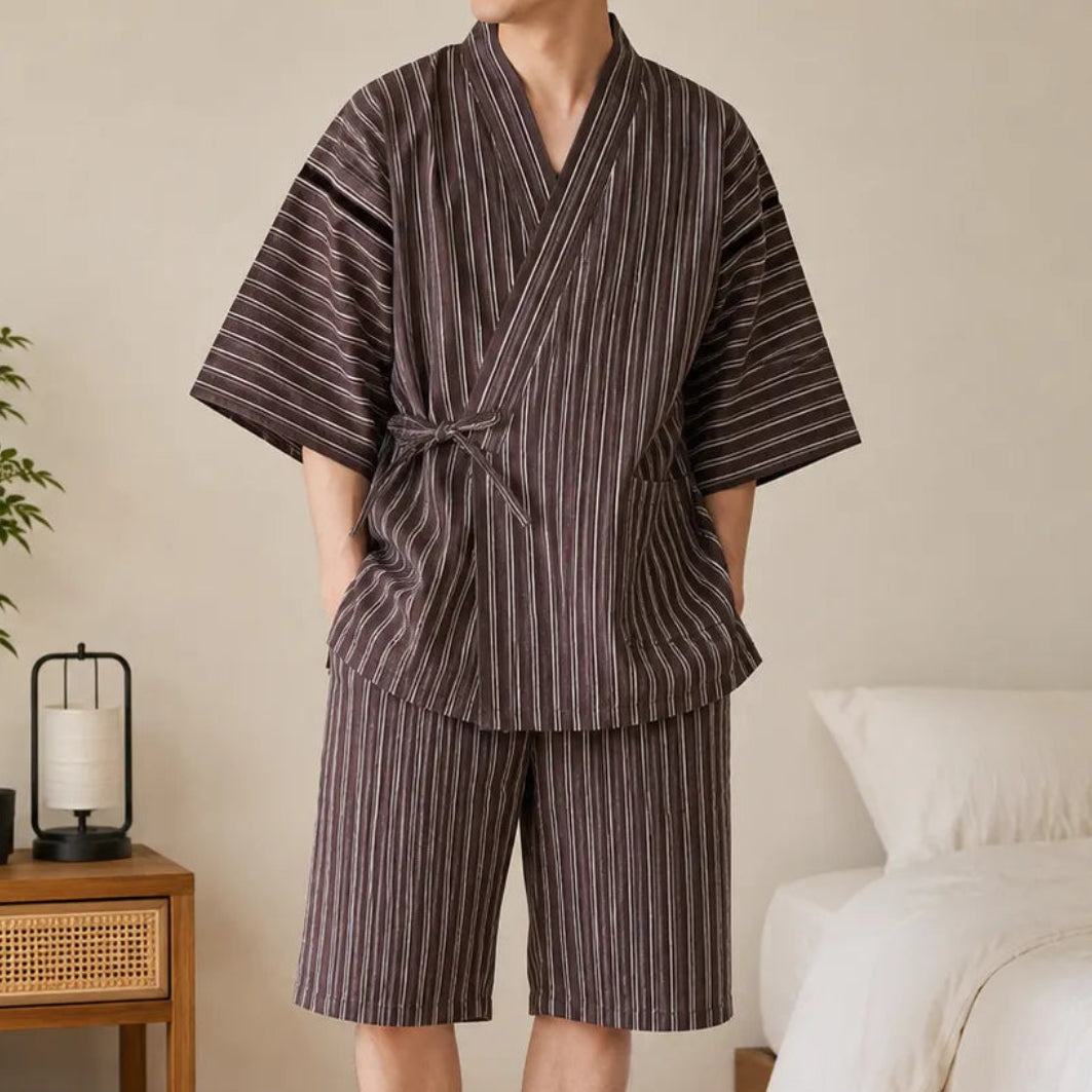 Jinbei Été Homme Rayé