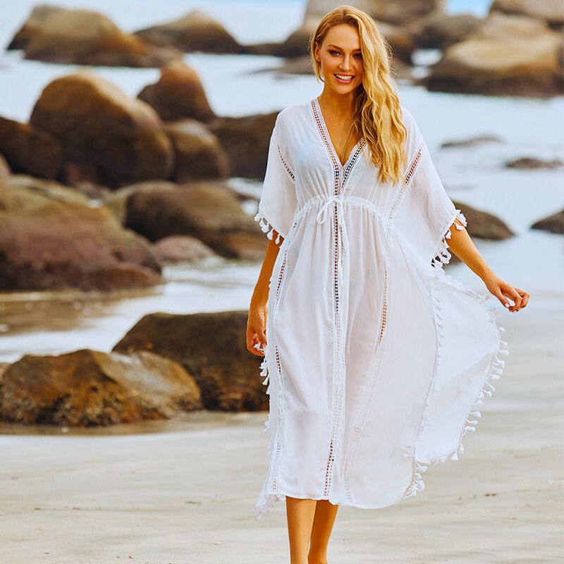 Kimono Plage Femme Blanc